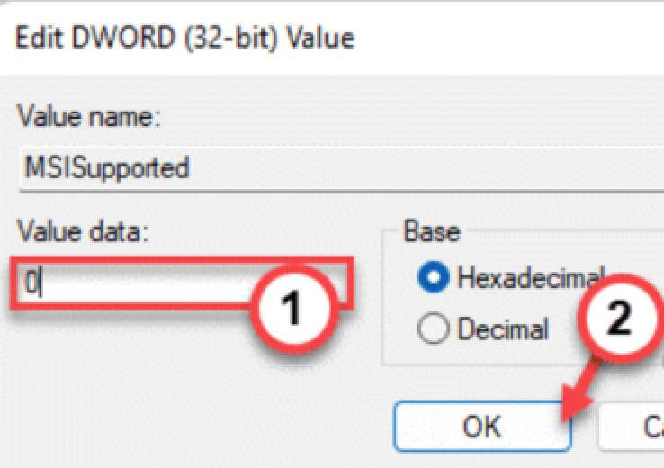 modify the registry key