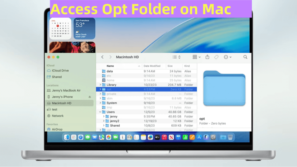 access to the opt folder on Mac
