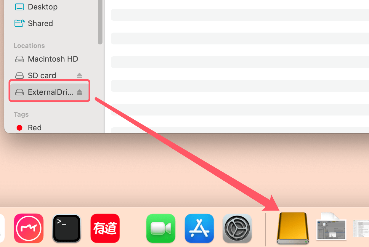 adding an external hard drive to the Dock on your Mac