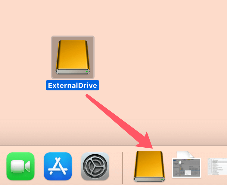 adding an external hard drive to the Dock on your Mac