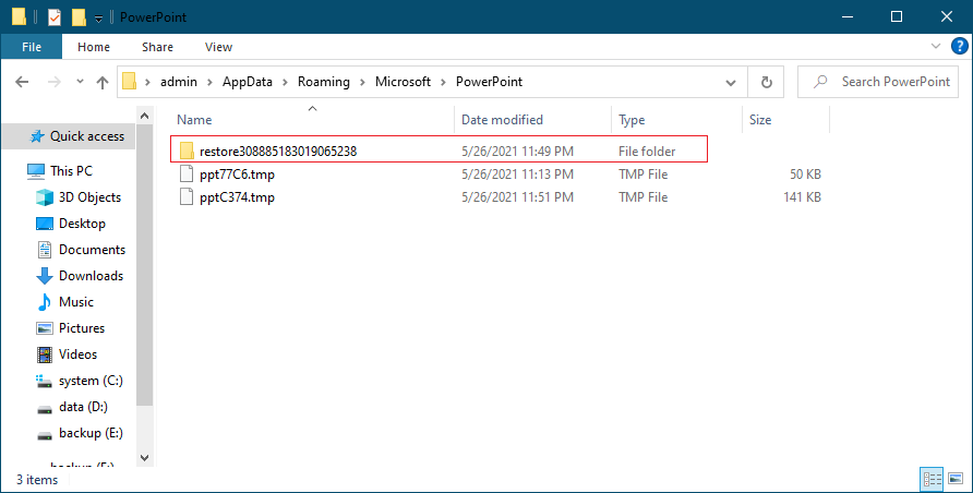 how to recover deleted or unsaved PowerPoint document