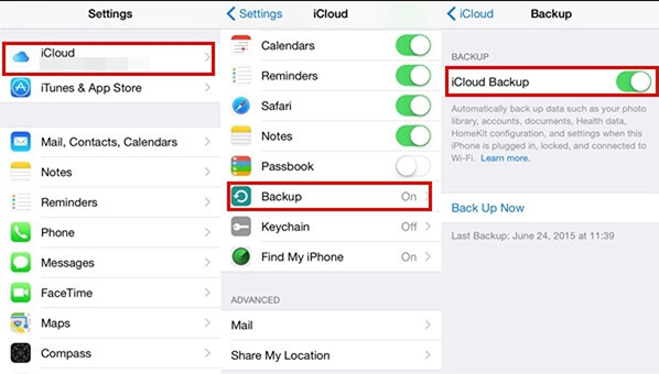 Backup and sync data with iCloud