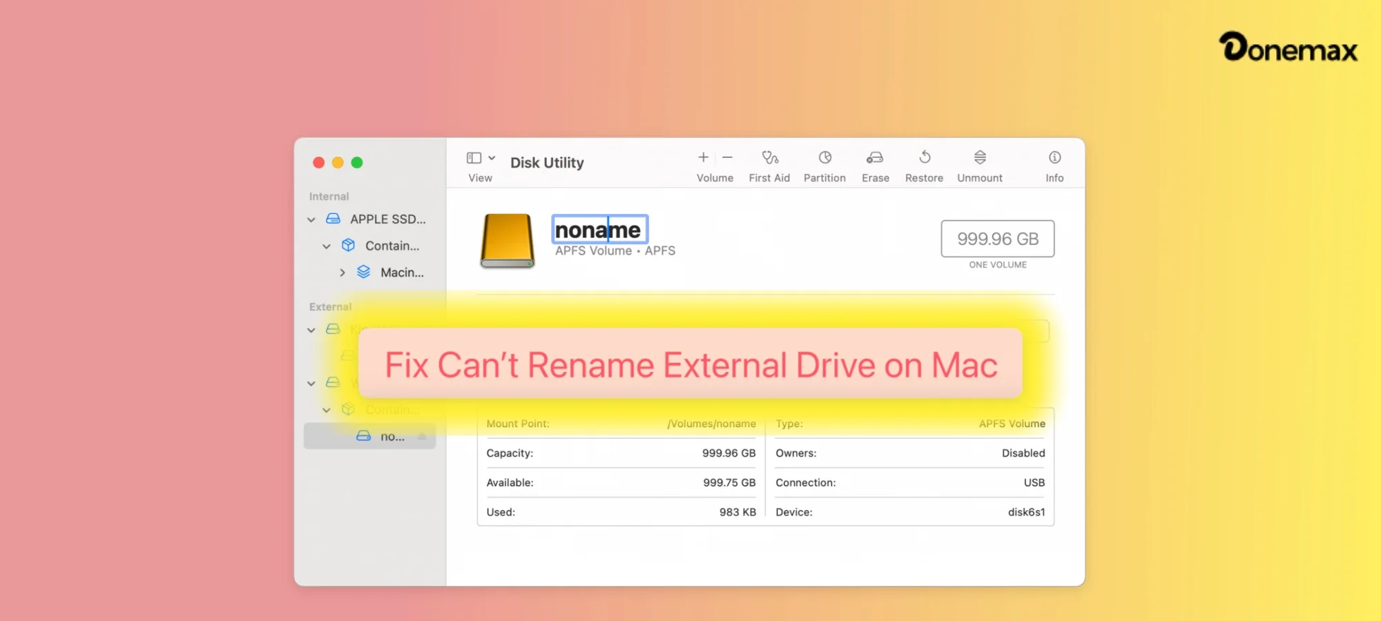 8 Solutions to Fix Can't Rename an External Hard Drive or USB Drive on Mac