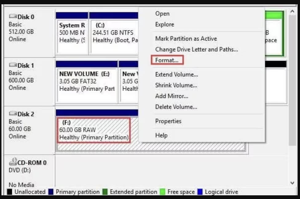 recover data from RAW drive
