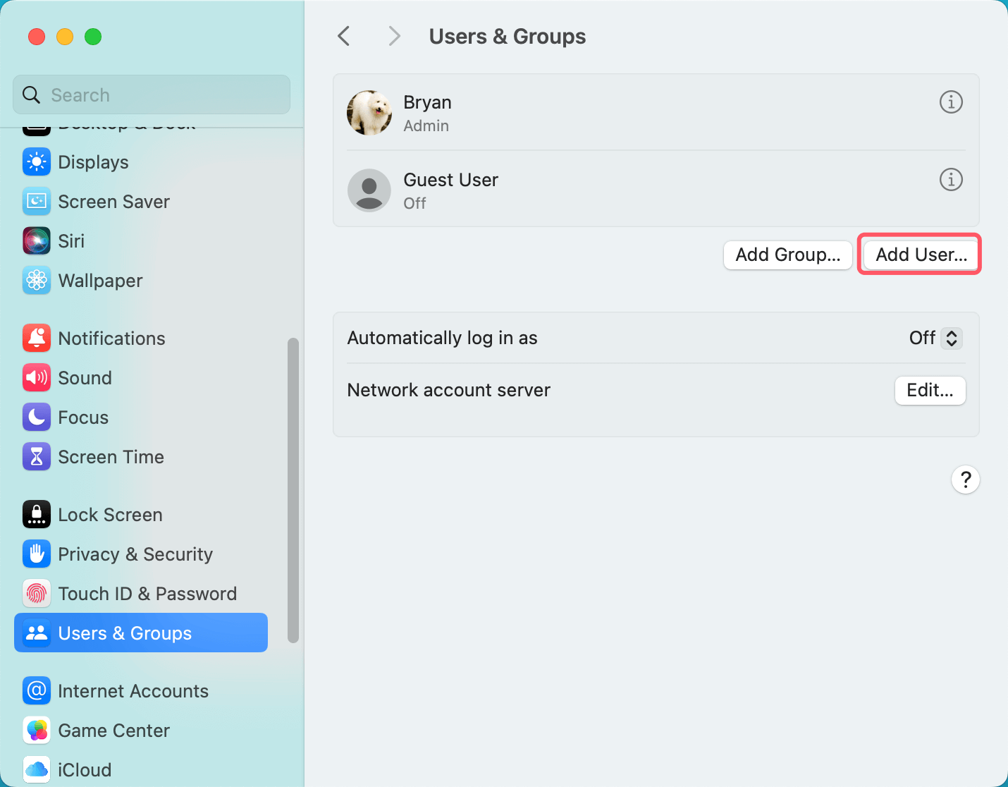 Create a New User Account