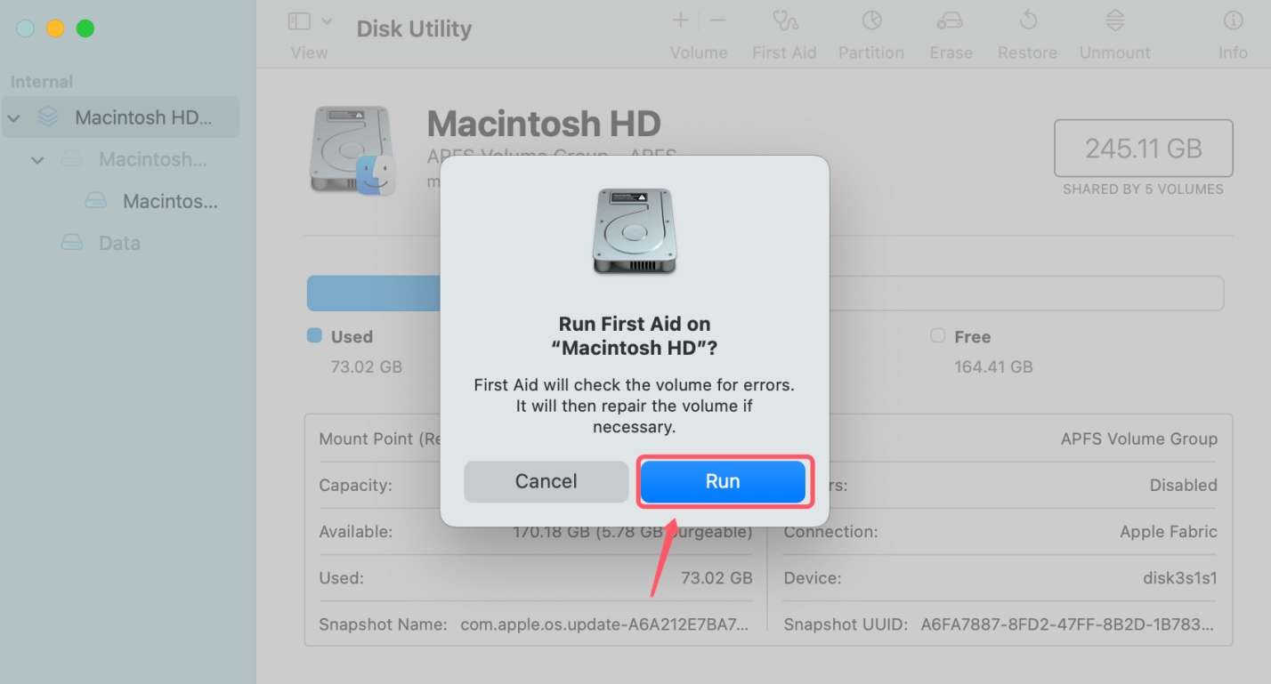 Run Disk Utility to Repair Your Drive