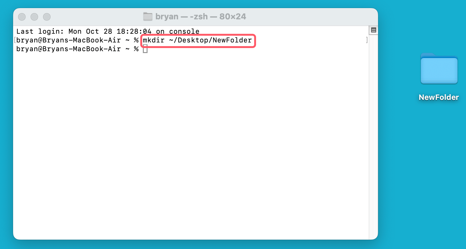 Create a Folder via Terminal