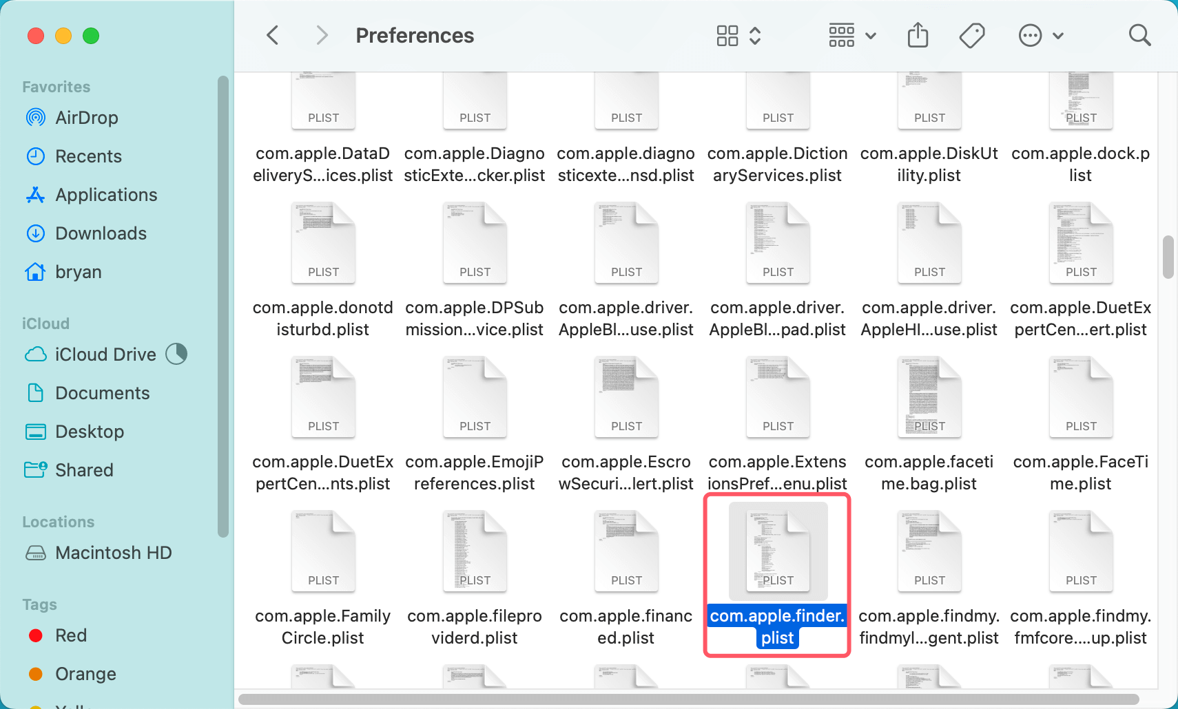 Reset Finder Preferences