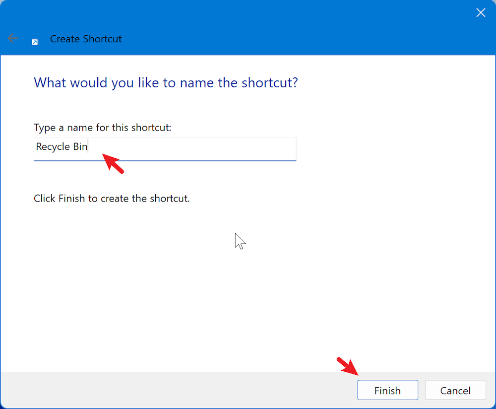 cannot find Recycle Bin on Windows desktop