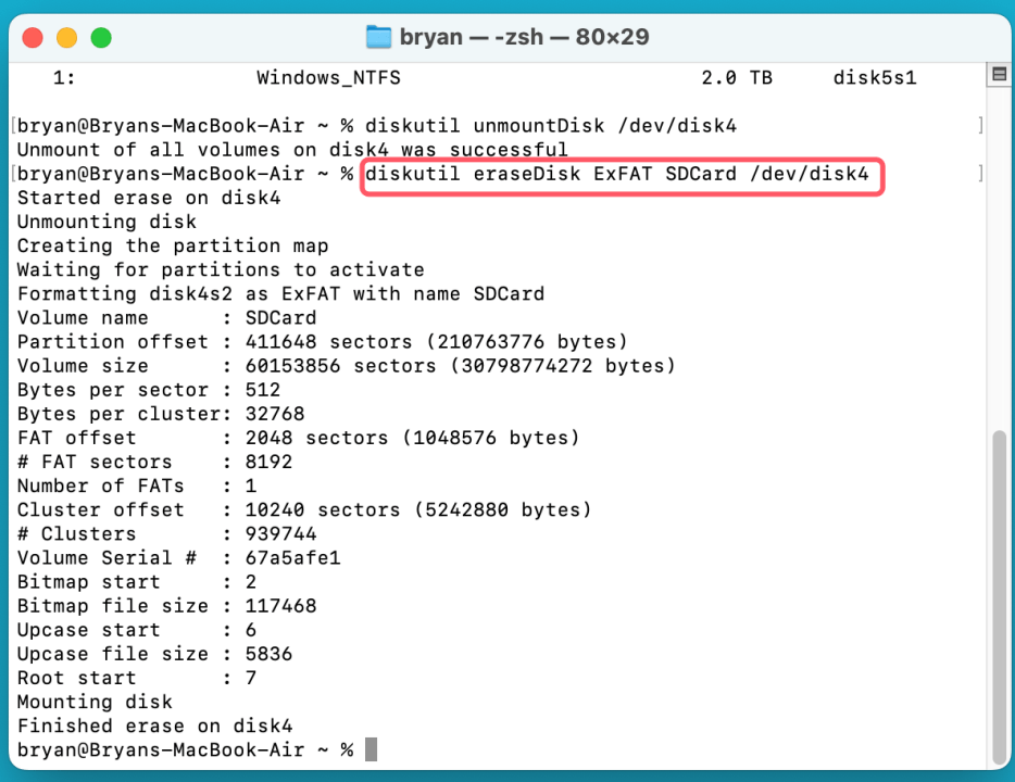 Can not Format or Erase an SD Card on Mac