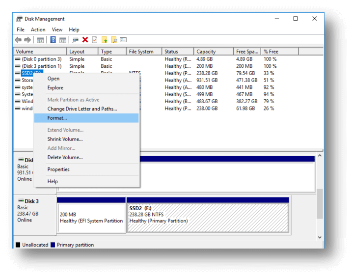 Can't Format System Hard Drive Partition