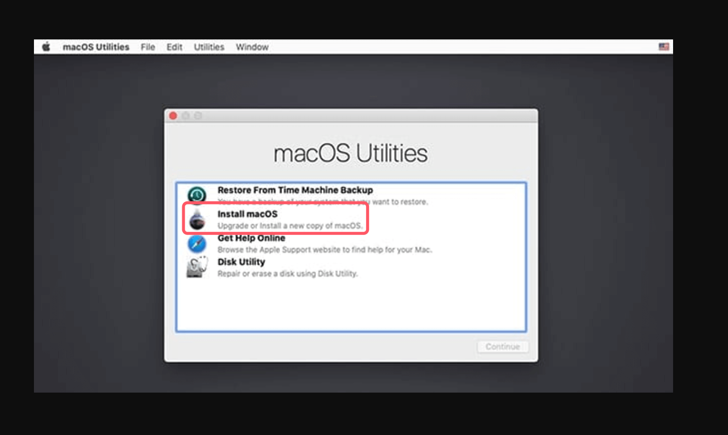 clean installation of macOS Catalina