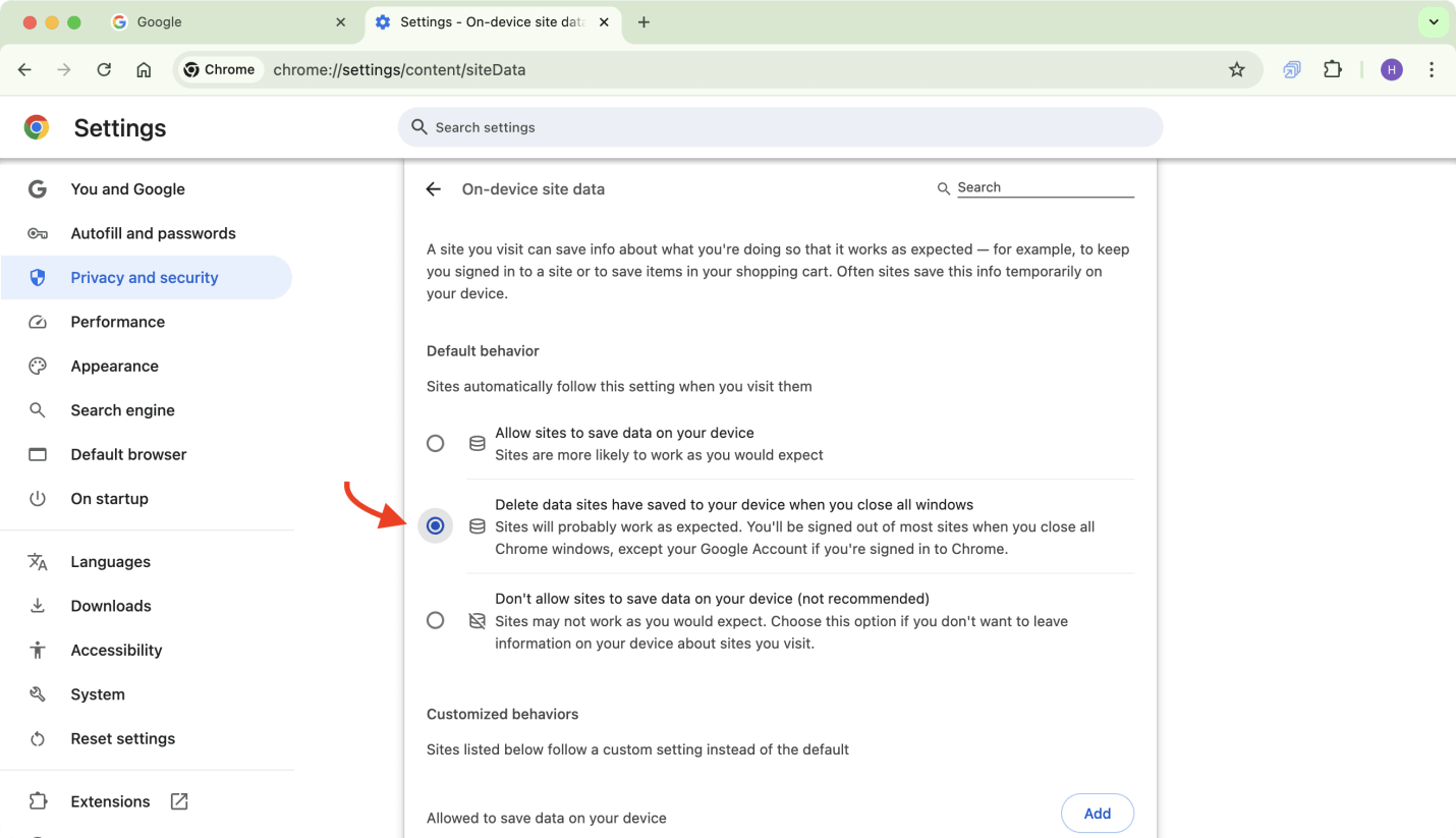 clear cookies on Mac