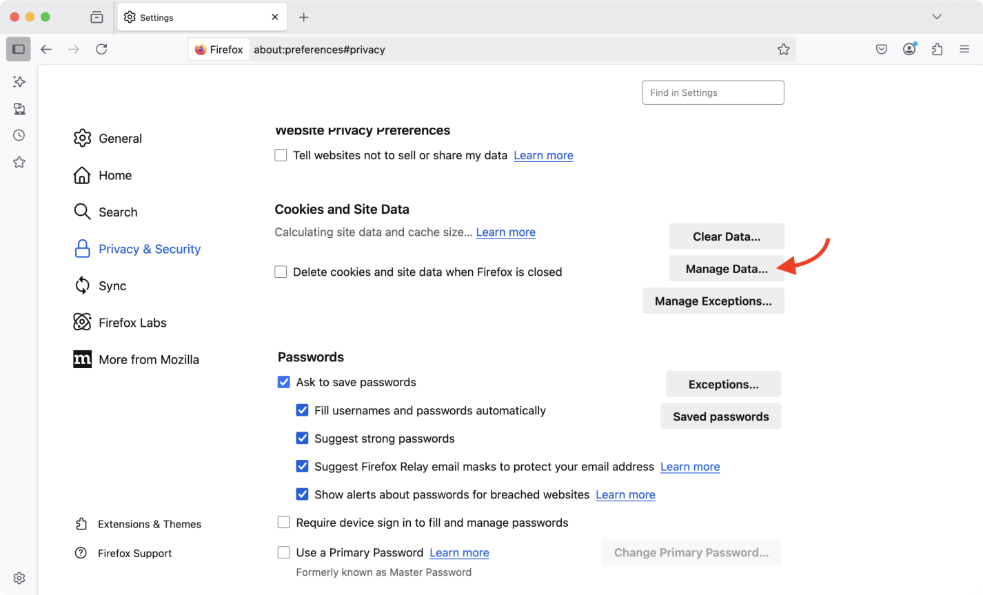 clear cookies on Mac