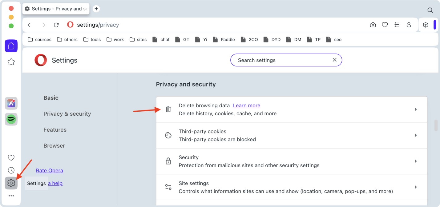 clear cookies on Mac