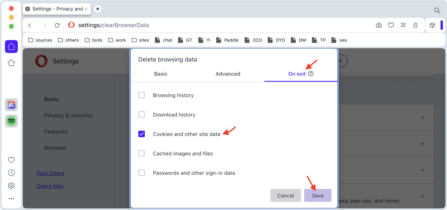 clear cookies on Mac