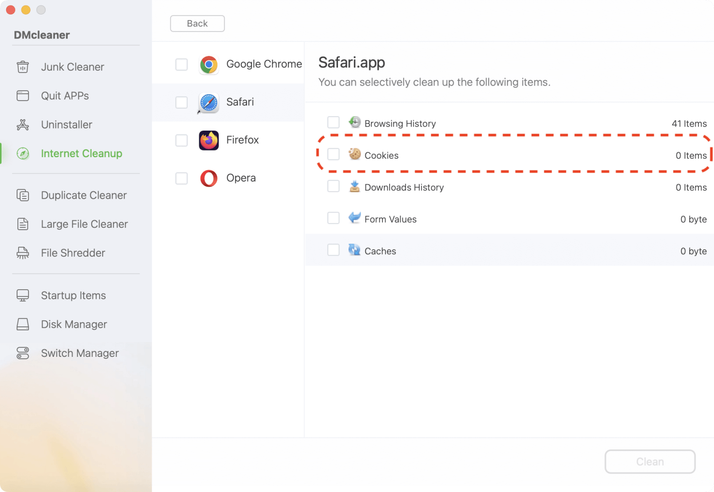 clear cookies on Mac