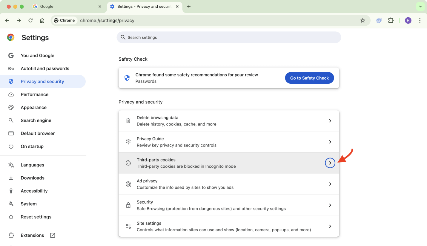 clear cookies on Mac