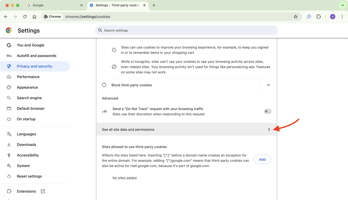 clear cookies on Mac