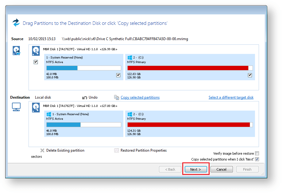 clone a FAT32 or exFAT drive to an NTFS drive