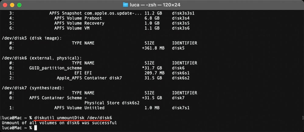 clone Mac to an SD card