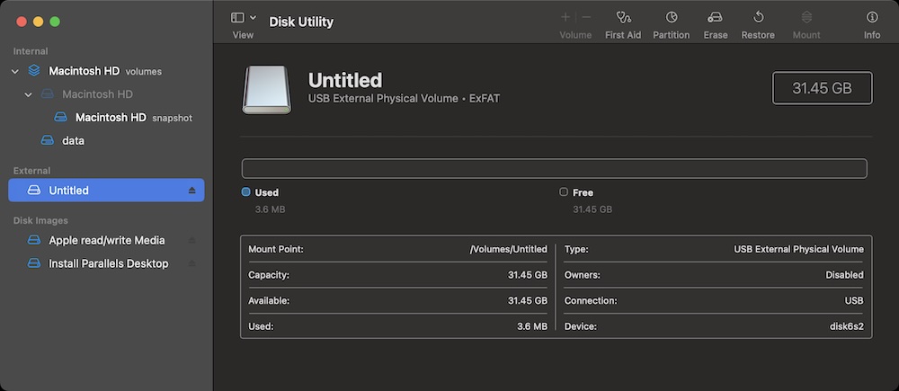 clone Mac to an SD card