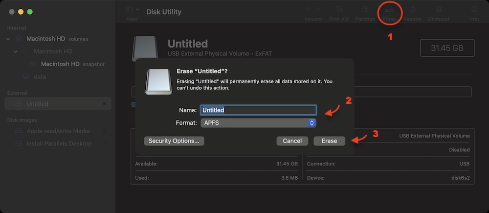 clone Mac to an SD card