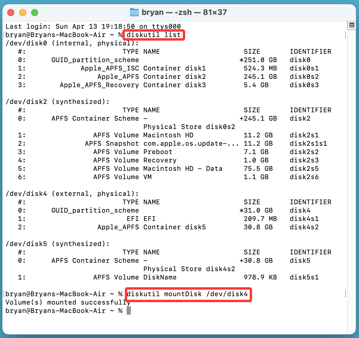 com.apple.DiskManagement.disenter error -119930868