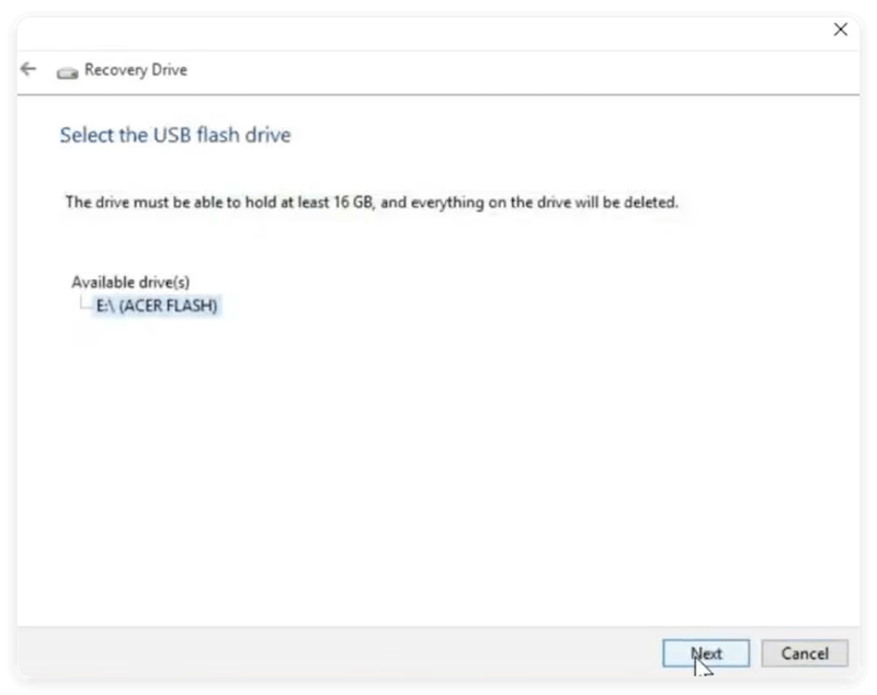 Acer Recovery Management