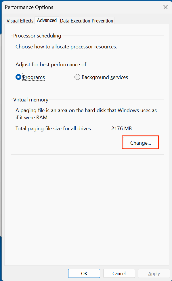 Configure Virtual Memory
