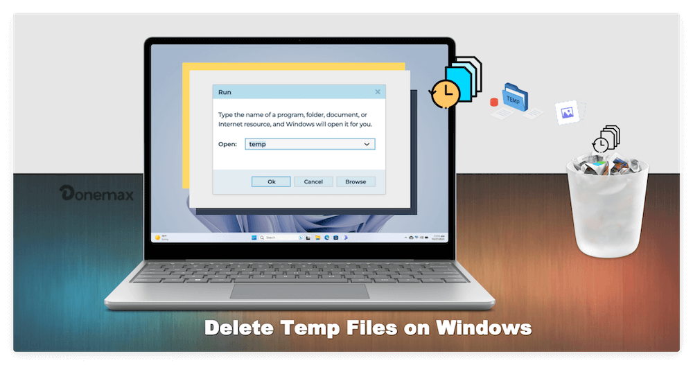 delete temp files on Windows