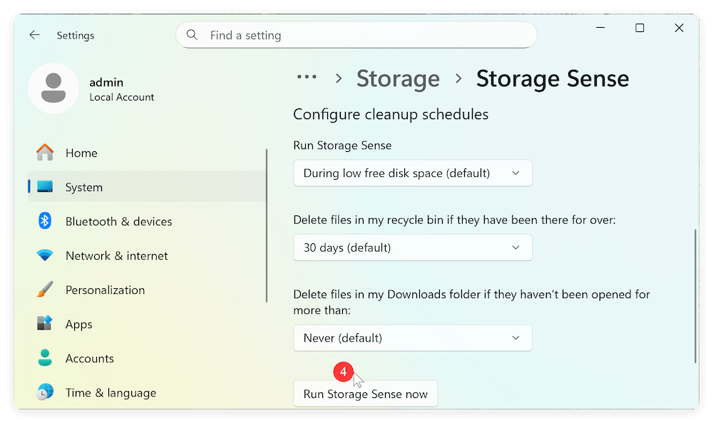 delete temp files on Windows