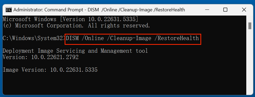 Use DISM to Repair Windows Image