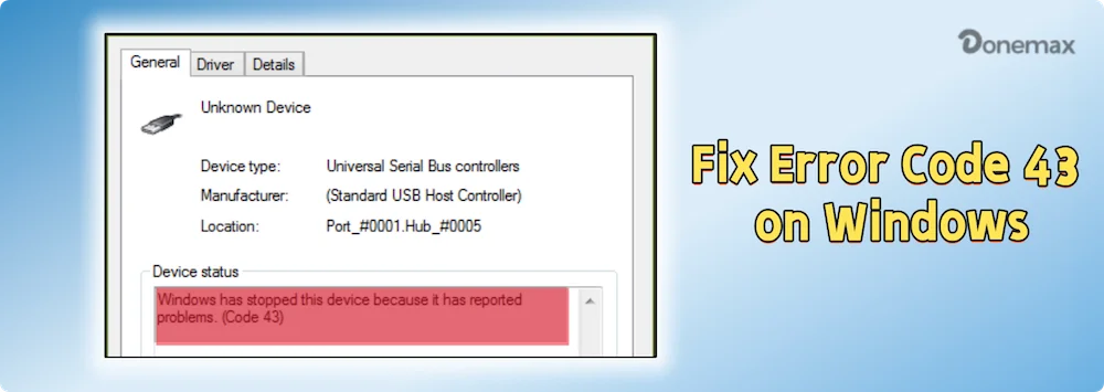 fix error code 43 on Windows