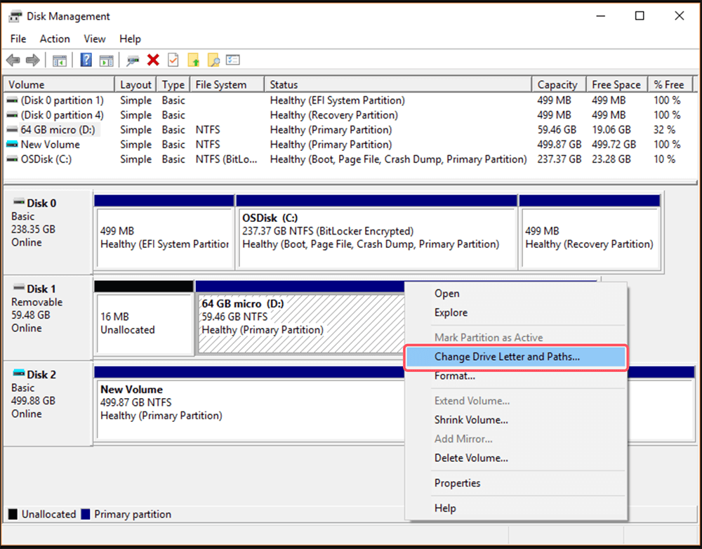 Assign a Drive Letter