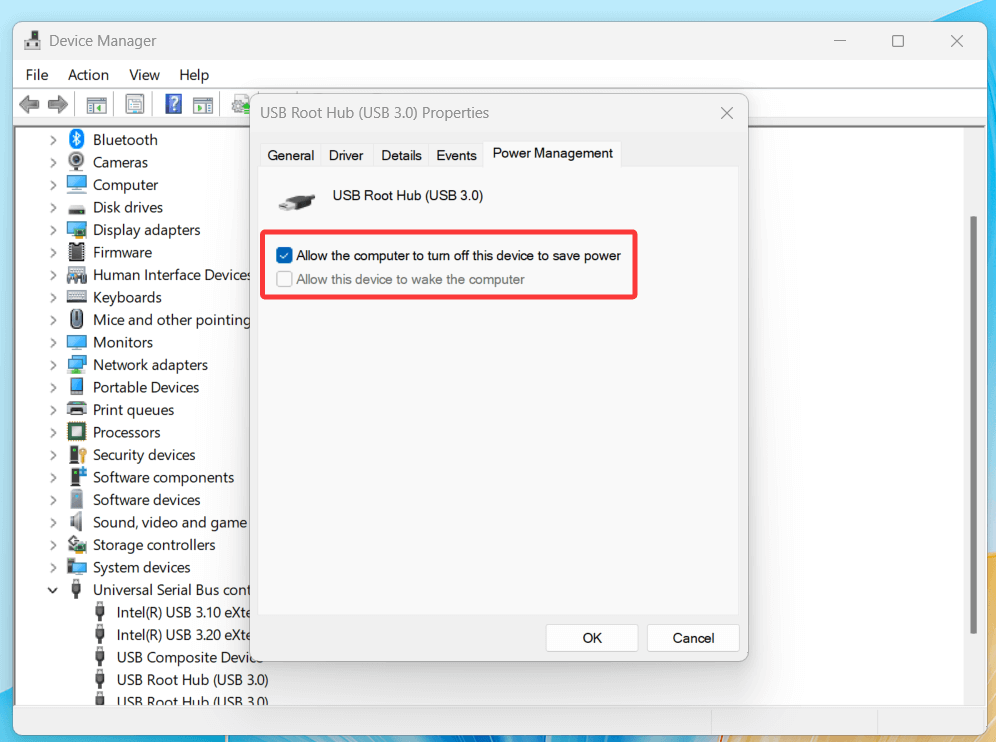 Change Power Management Settings