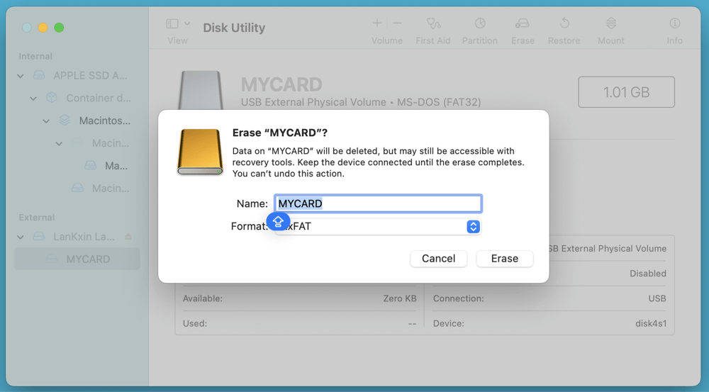 connect an SD card to your Mac machine