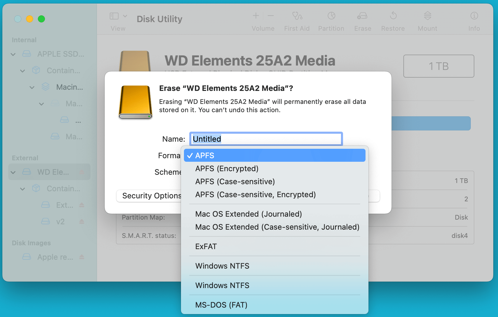 Converting an APFS drive to HFS+