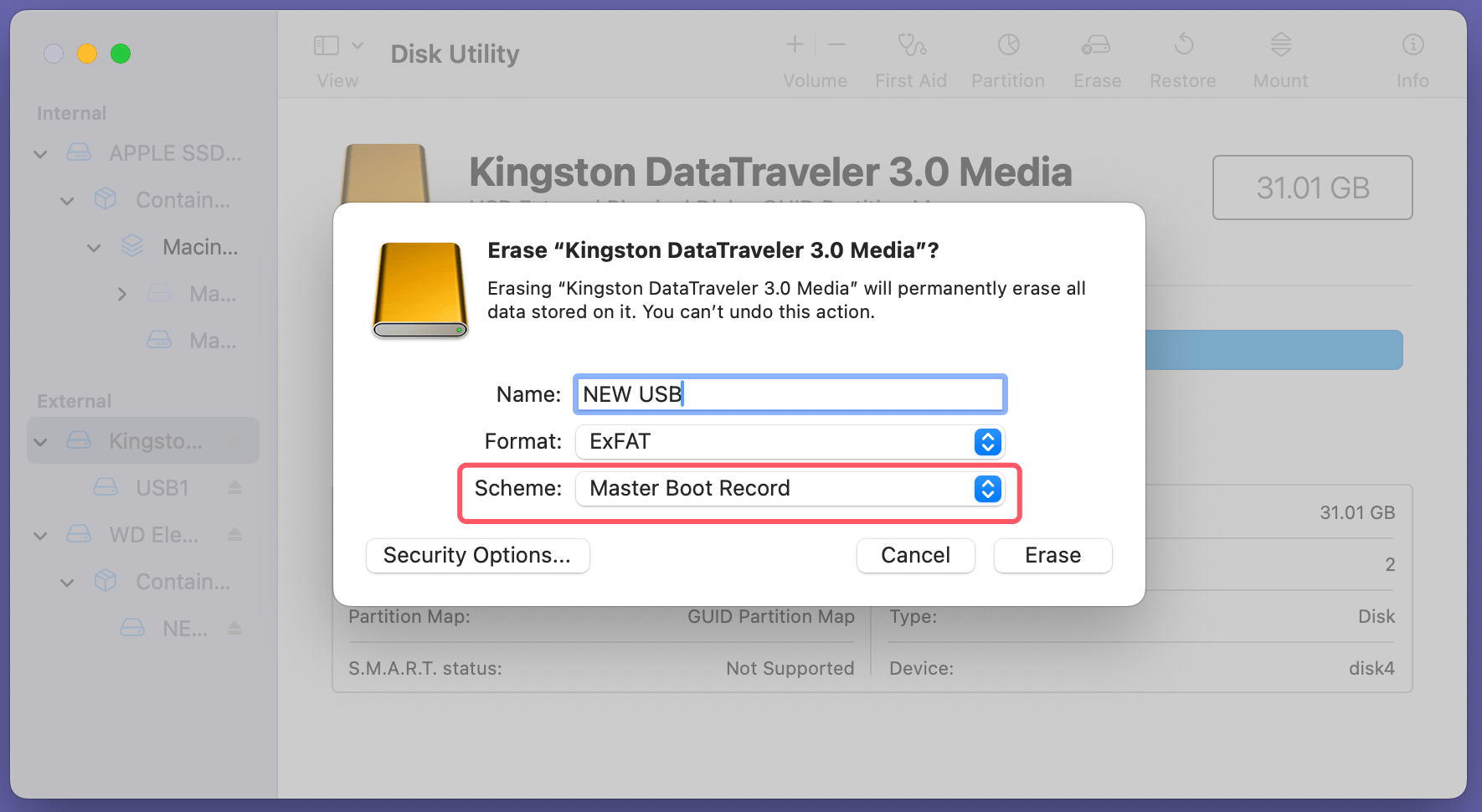 converting a GPM disk to MBR on macOS