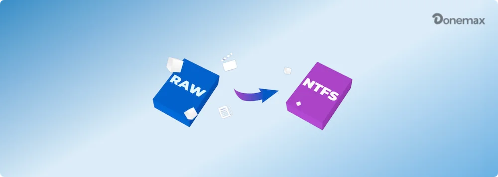convert RAW drive to NTFS with command