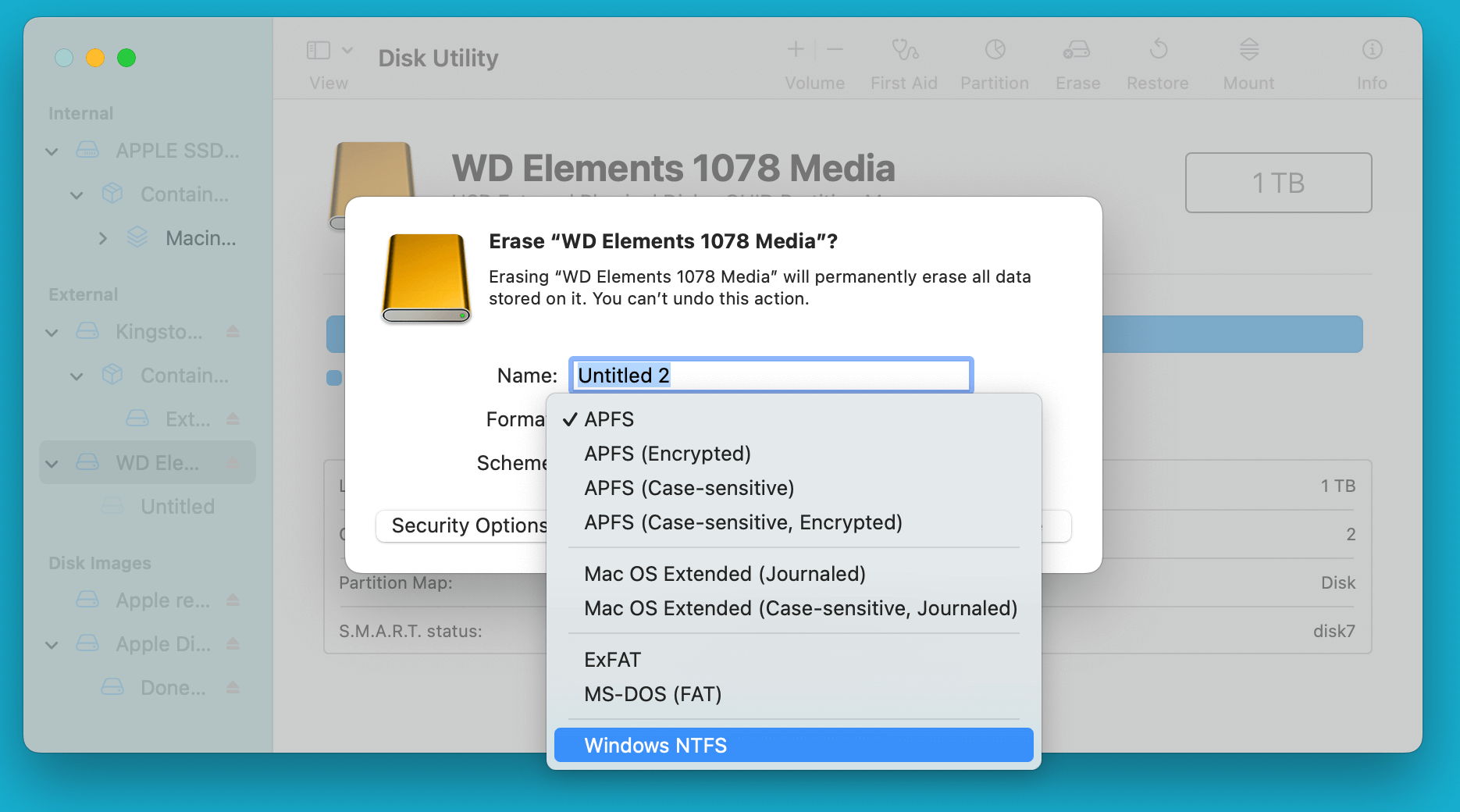 Convert or Reformat an USB Drive to NTFS on Mac