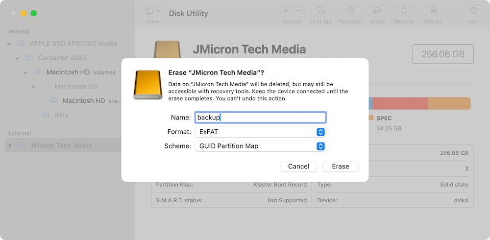 clone FAT32 drive to exFAT drive