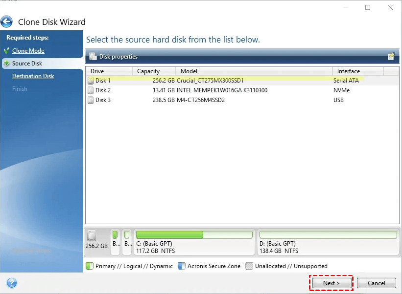 Crucial MX500 SSD clone