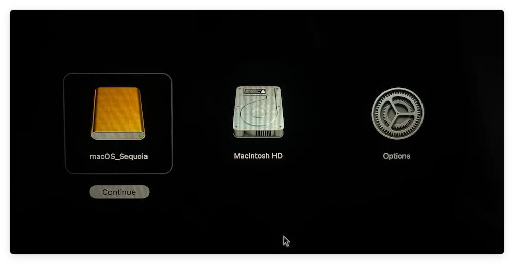 how to boot from external hard drive on Mac