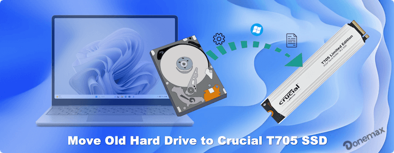 move your old hard drive to Crucial T705 SSD