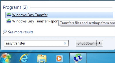 Start Windows Easy Transfer