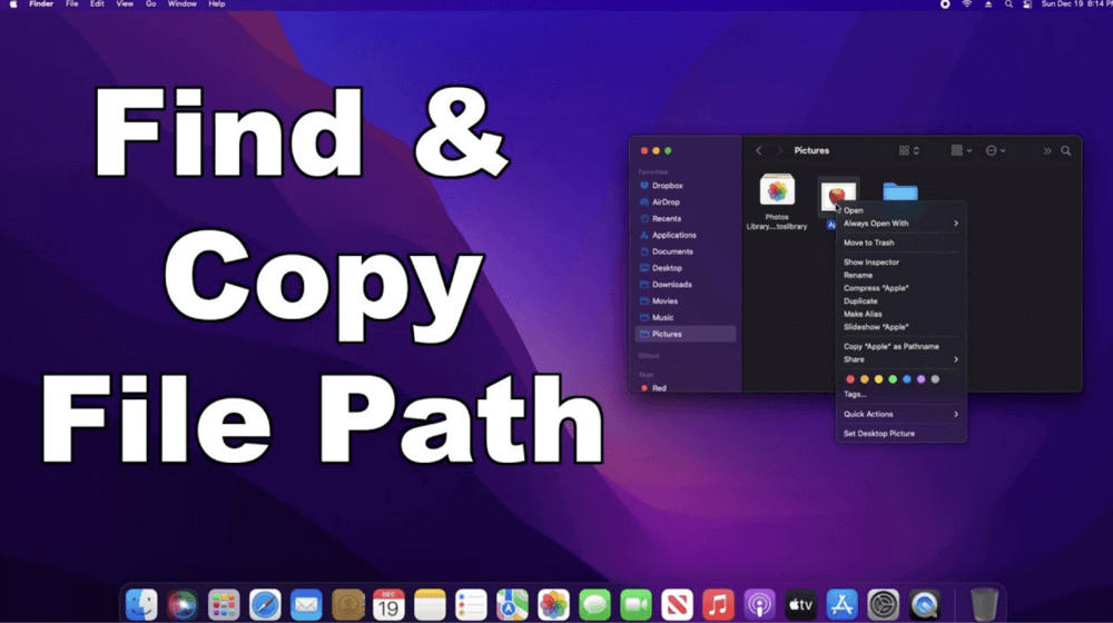 copy the full path of any file or folder on your Mac