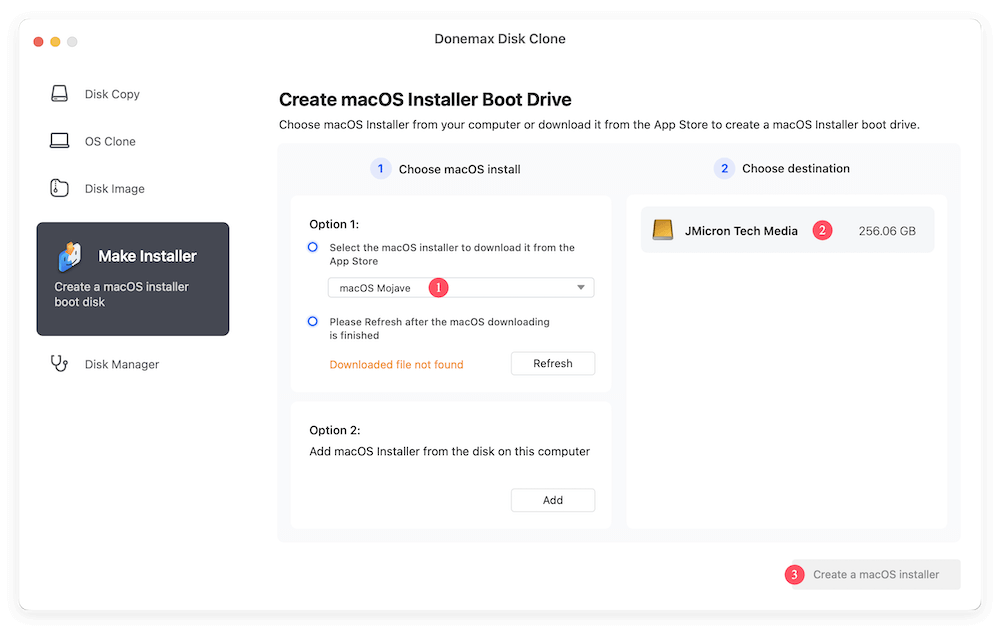 create a bootable clone for macOS Mojave