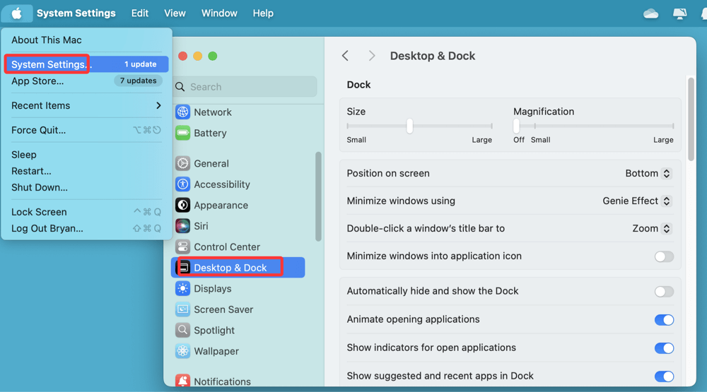 customizing and hiding the Dock on a Mac