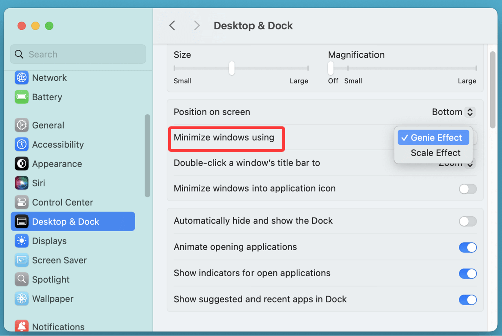 customizing and hiding the Dock on a Mac